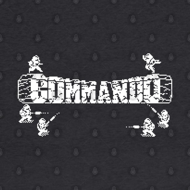 Commando 8 Bit Art White by 8 Fists of Tees